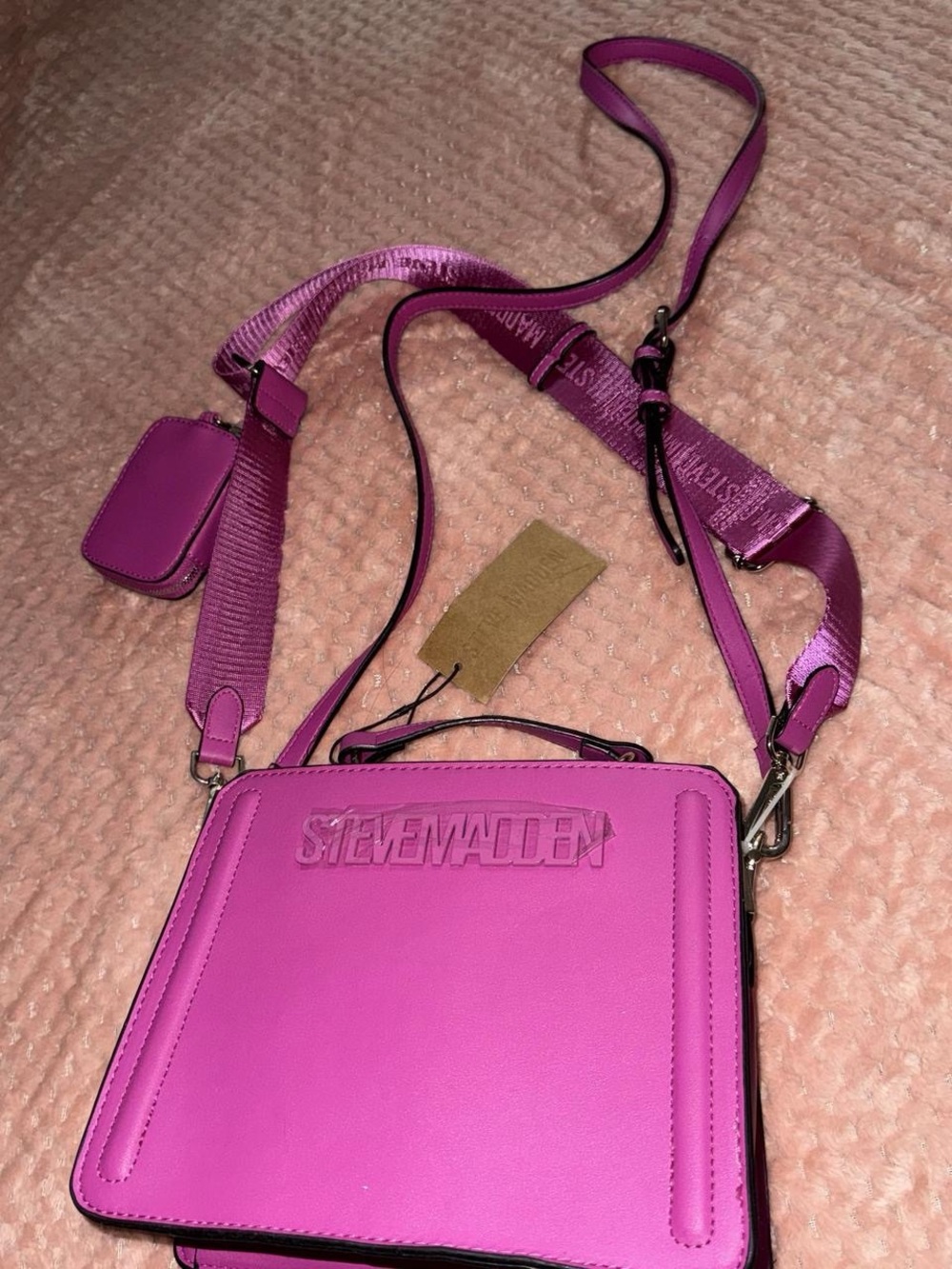 Steve Madden Bevelynn Satchel Pink Crossbody Bag